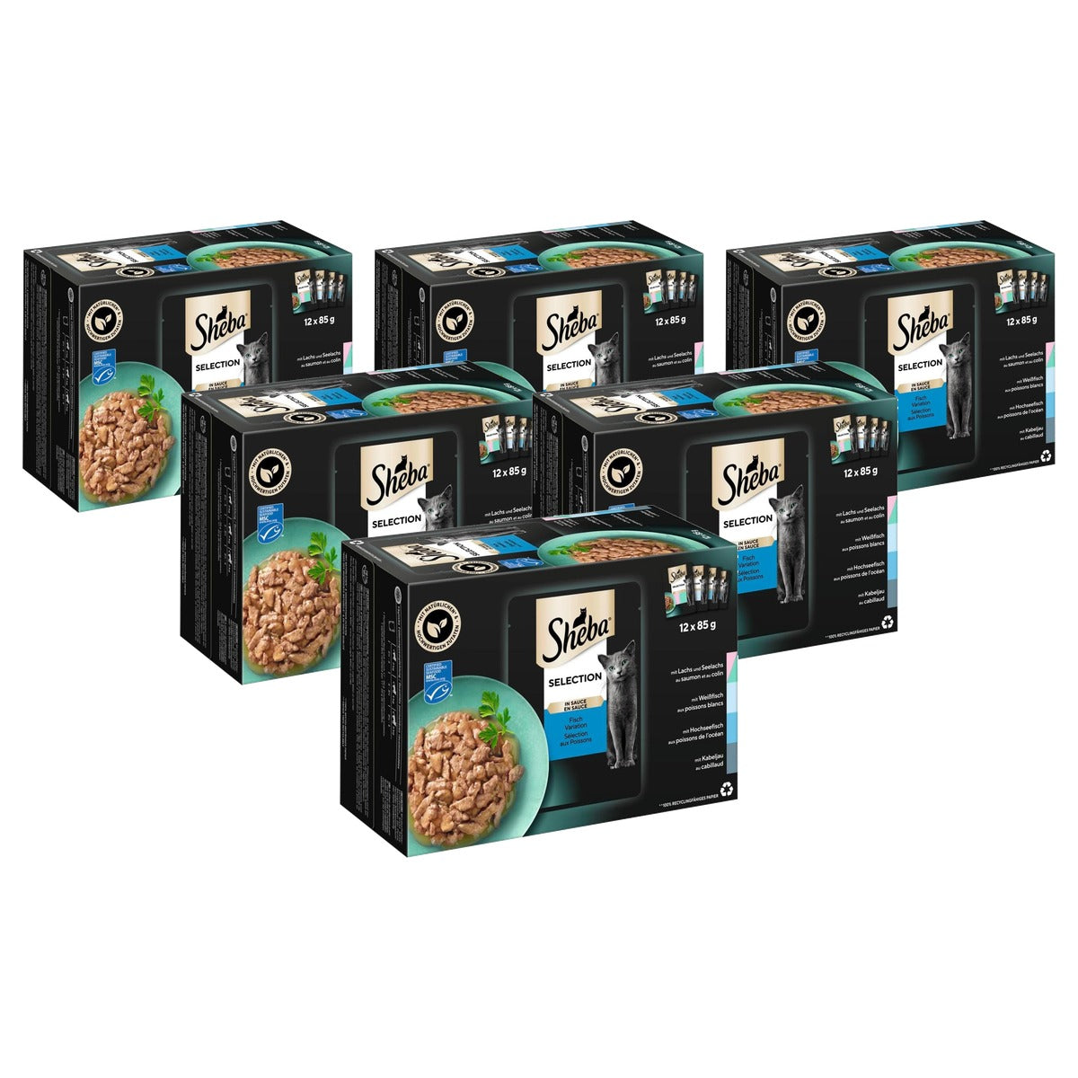Sheba Selection natvoer kattenvoer vis variatie 12 x 85 g - 6-pack