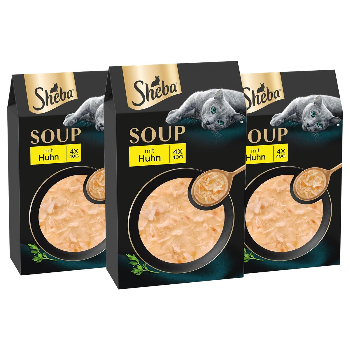 Sheba Soup Adult kattensoep kip 10 x 4 x 40 g - 3-pack