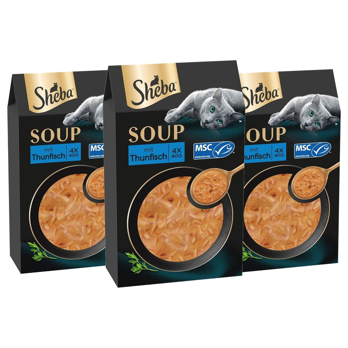 Sheba Soup Adult kattensoep tonijn 10 x 4 x 40 g - 3-pack