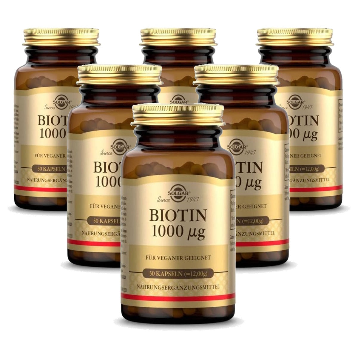 Solgar Biotine 1000 µg voor Huid en Haar 50 Dagen Voorraad - 6-pack