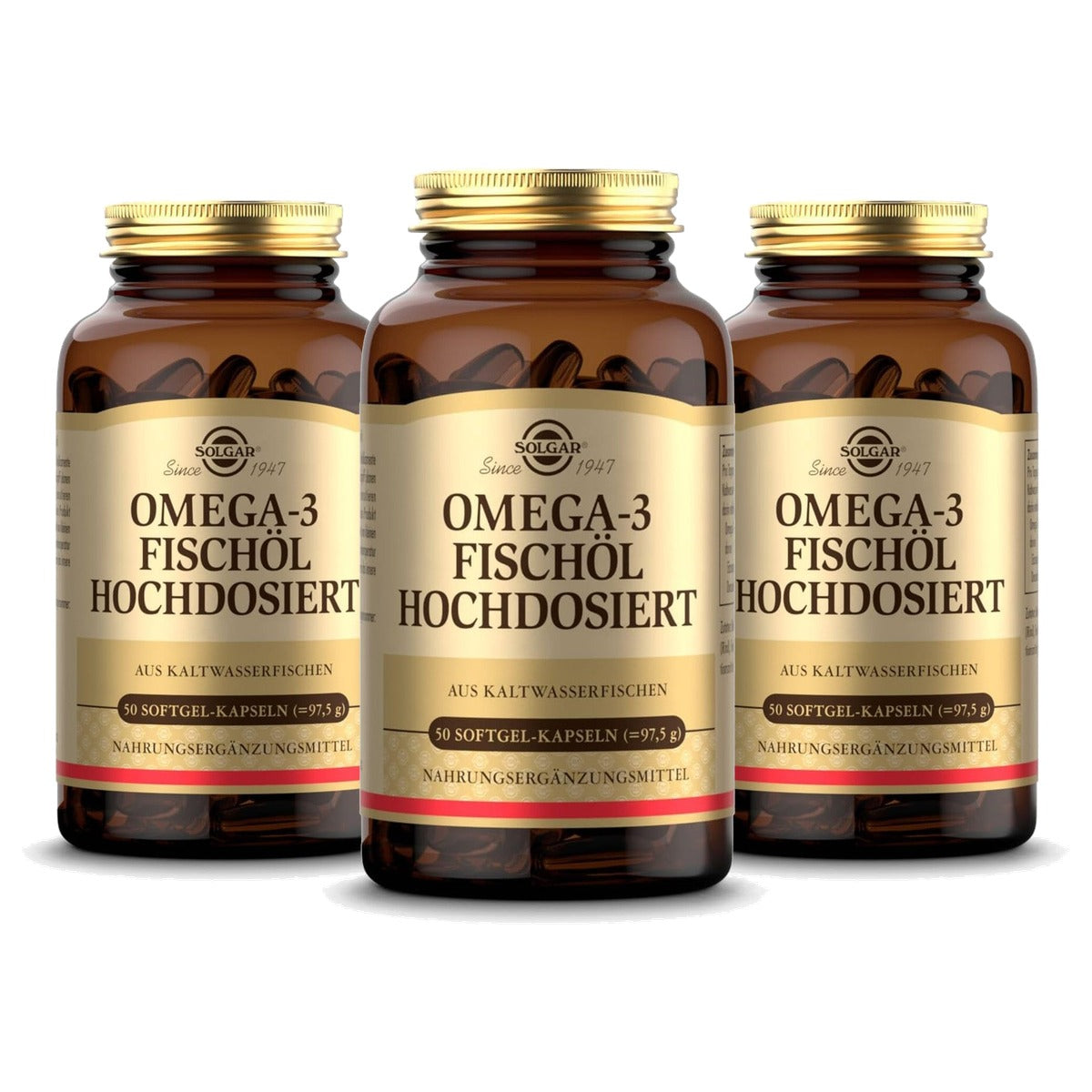 Solgar Omega-3 Visolie Hoge Dosis 50 Softgelcapsules - 3-pack