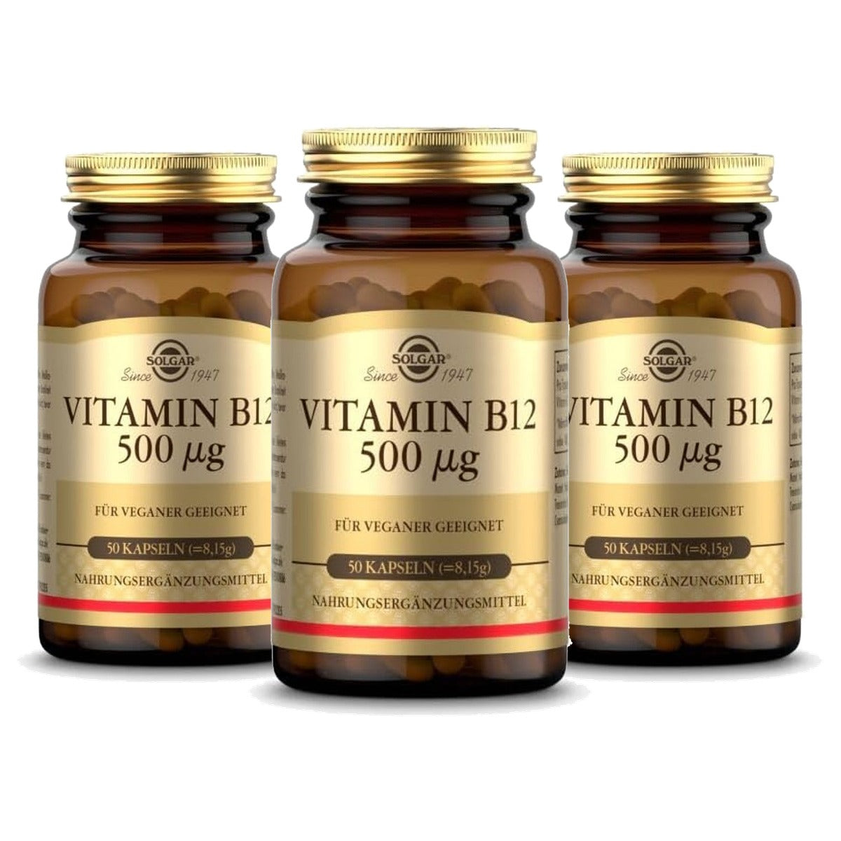 Solgar Vitamine B12 500 µg - 50 Dagen Voorraad - 3-pack
