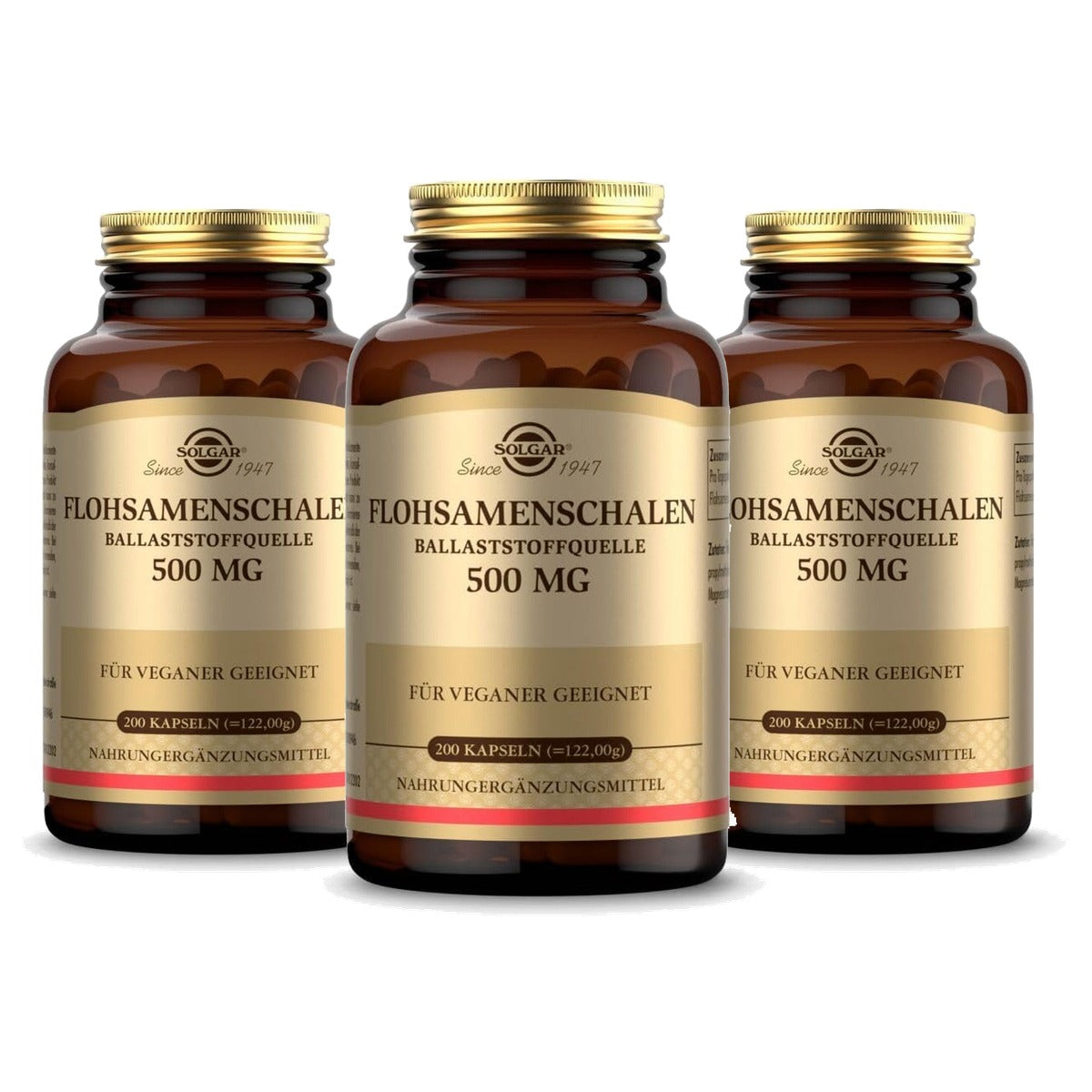 Solgar Vlooienzaadschillen 500 mg - 100 Dagen Voorraad - 3-pack