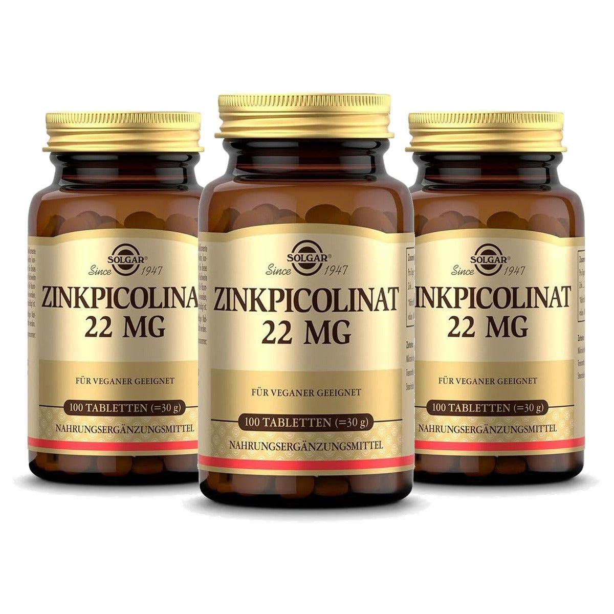 Solgar Zinkpicolinaat 100 Veganistische Tabletten - 3-pack