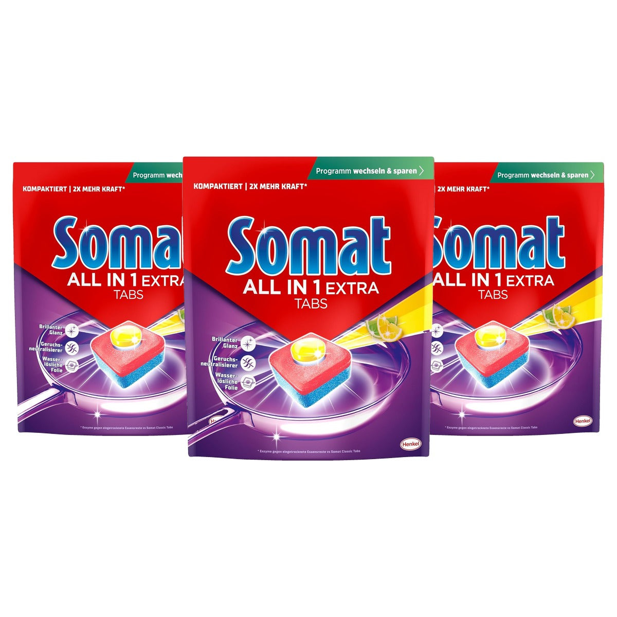 Somat All in 1 Extra Citroen vaatwastabletten 3 x 92 tabs - Voordeelverpakking