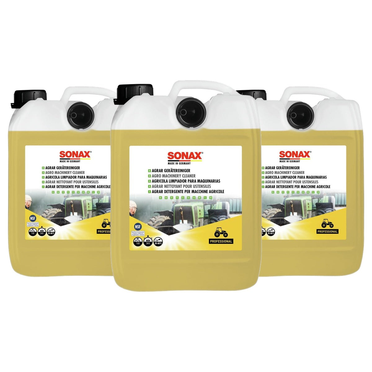 SONAX AGRAR apparaatreiniger 3 x 5 liter - Voordeelverpakking