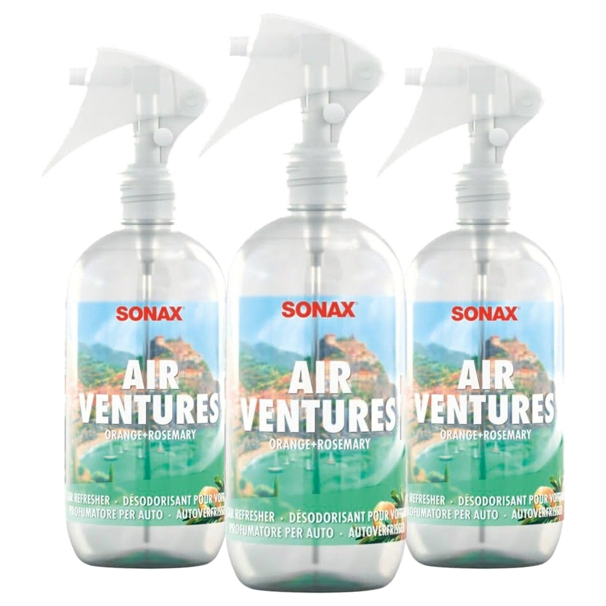 SONAX AirVentures Autoverfrisser Oranje + Rozemarijn 3 x 300 ml - Voordeelverpakking
