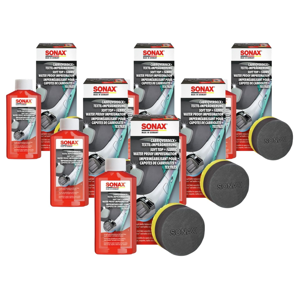 SONAX Cabriodeck+textiel-impregnering 6 x 250 ml - Voordeelverpakking