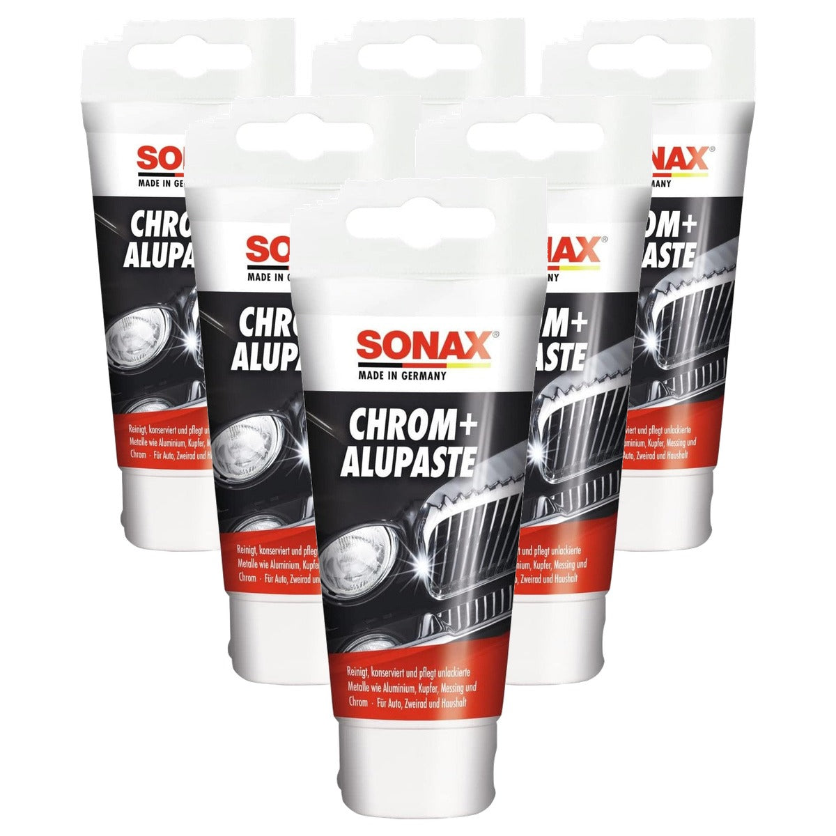 SONAX Chroom+Aluminiumpasta 6 x 75 ml - Voordeelverpakking
