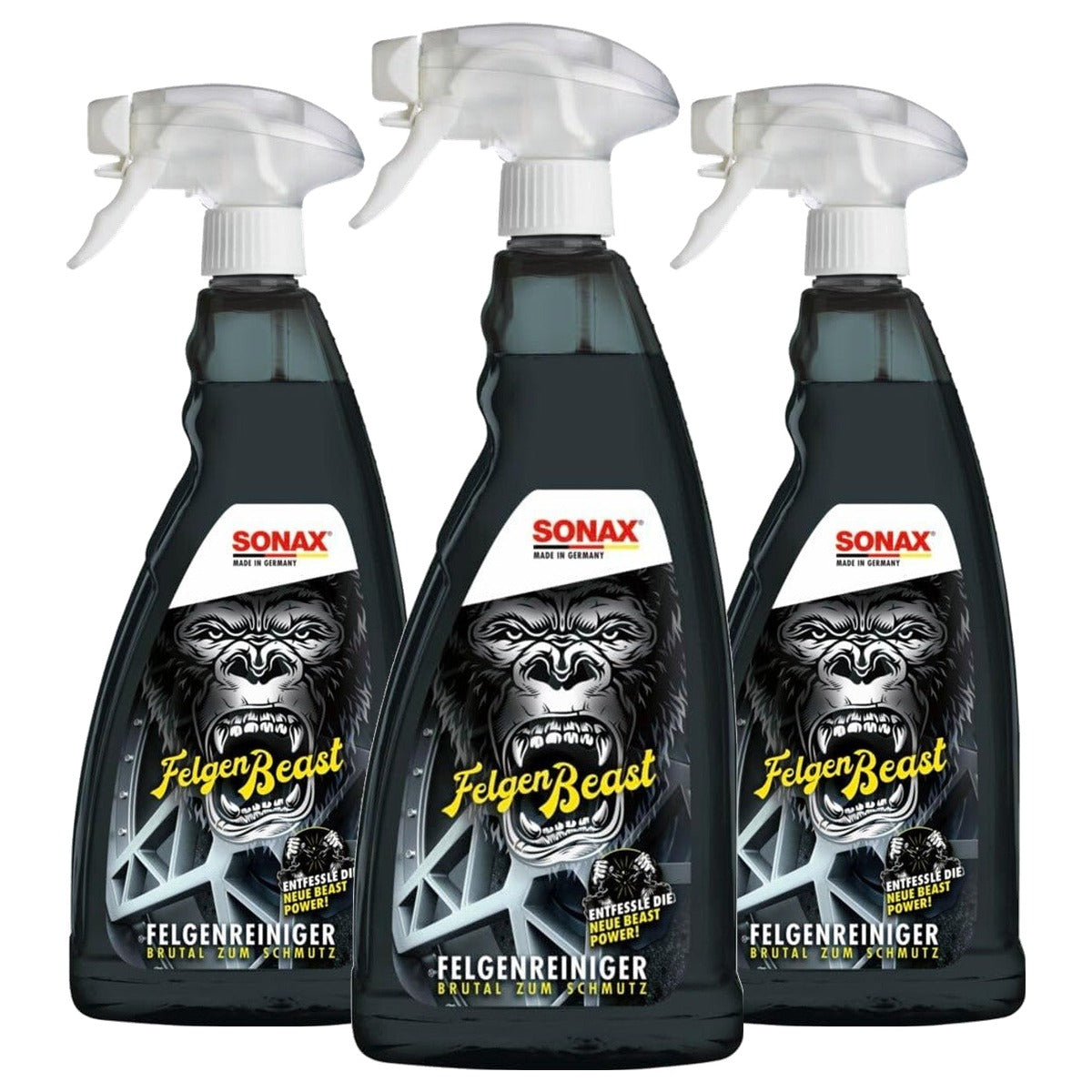 SONAX FelgenBeast Velgenreiniger 3 x 1 l - Voordeelverpakking