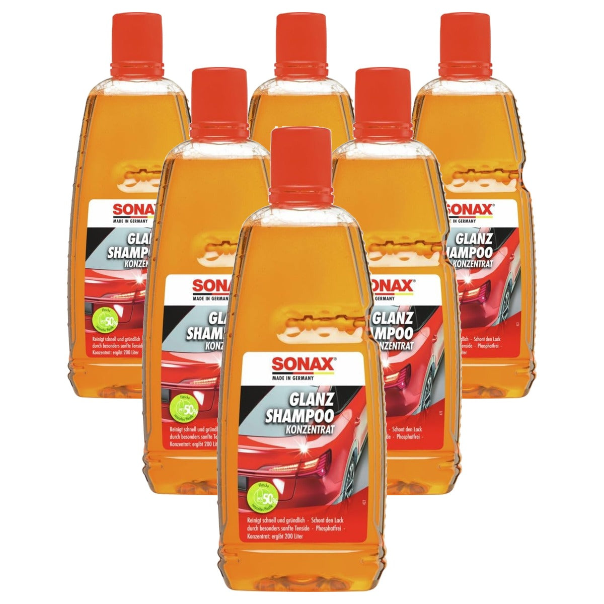 SONAX GlanzShampoo concentraat 6 x 1 liter - Voordeelverpakking
