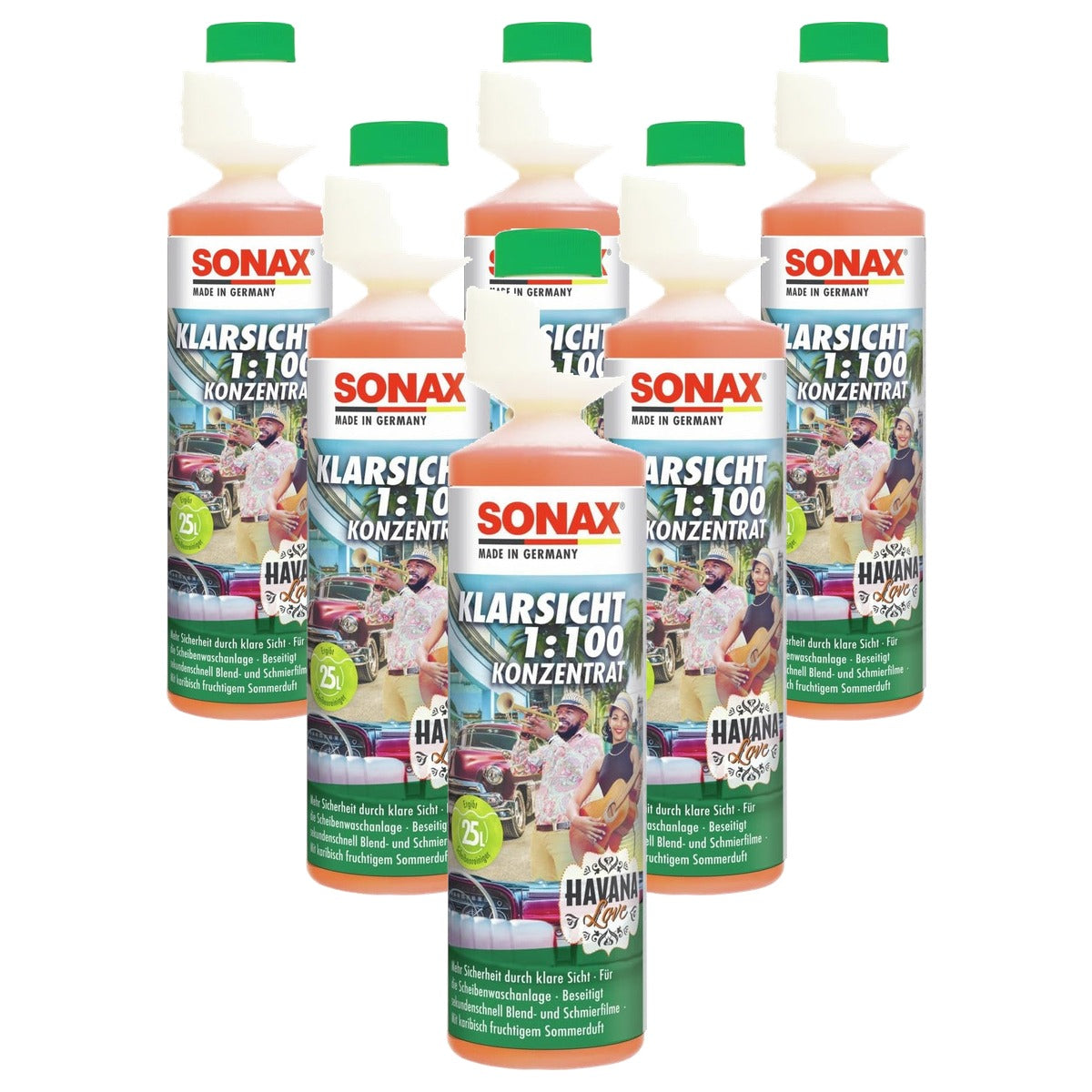 SONAX KlarSicht 1:100 Concentraat Havana Love 6 x 250 ml - Voordeelverpakking