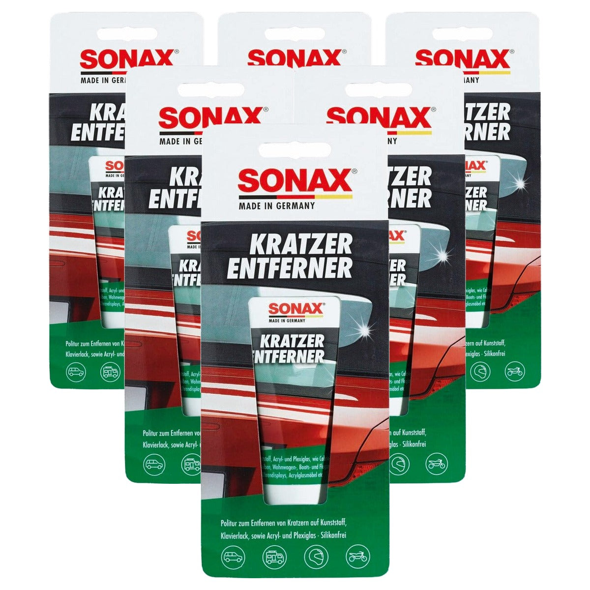 SONAX Krasverwijderaar kunststof NanoPro 6 x 75 ml - Voordeelverpakking