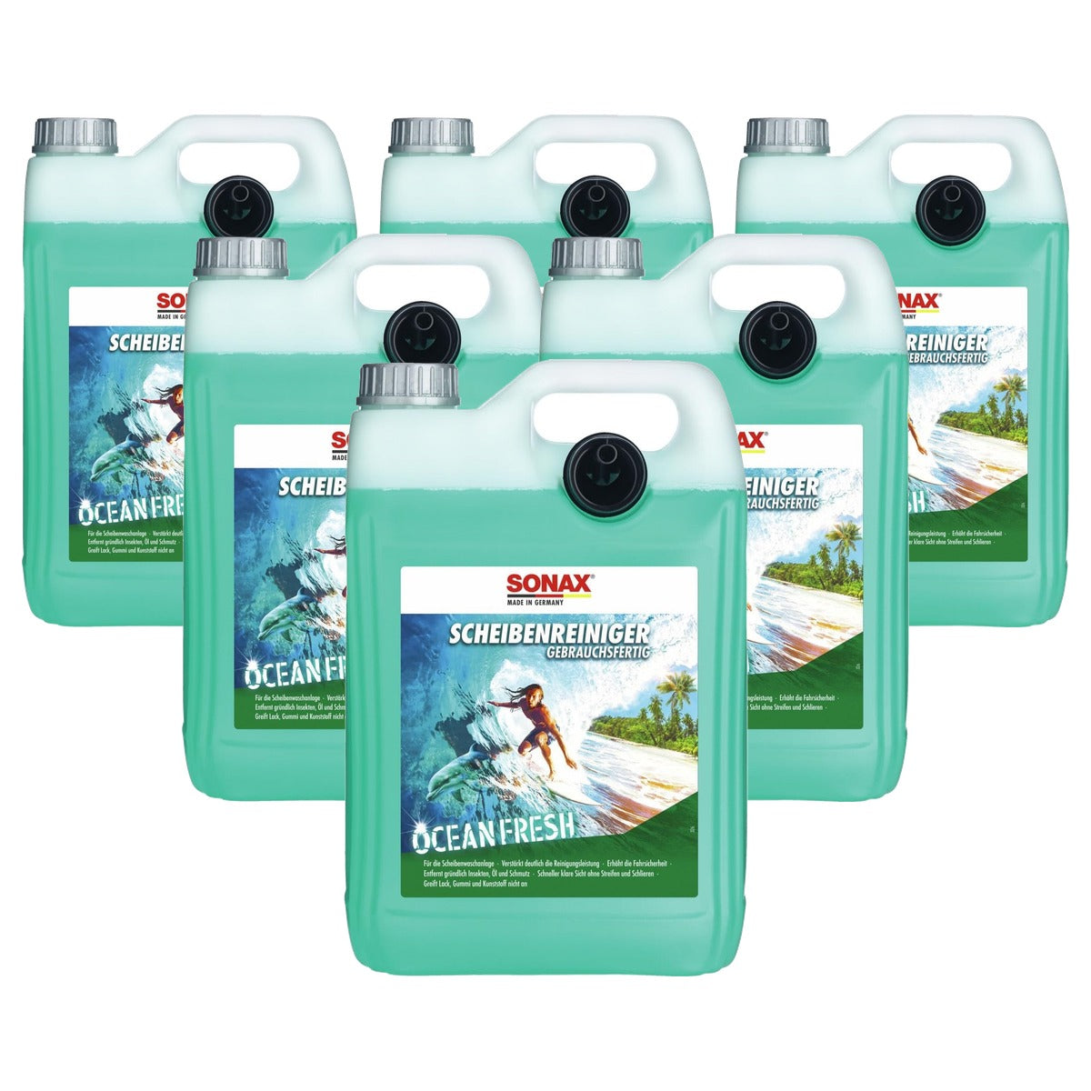 SONAX Ruitenreiniger gebruiksklaar Ocean-Fresh 6 x 5 liter - Voordeelverpakking