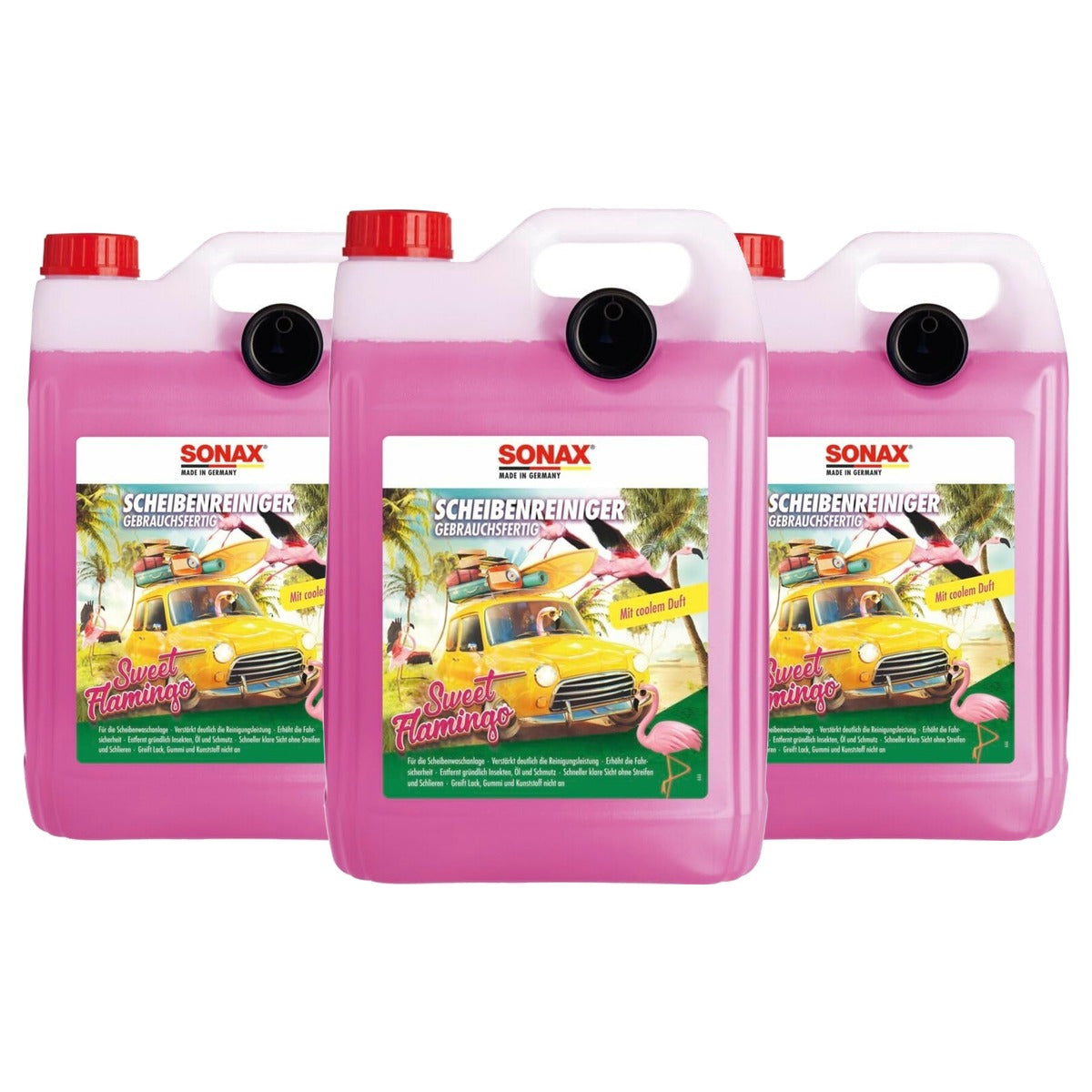 SONAX Ruitenreiniger gebruiksklaar Sweet Flamingo 3 x 5 liter - Voordeelverpakking