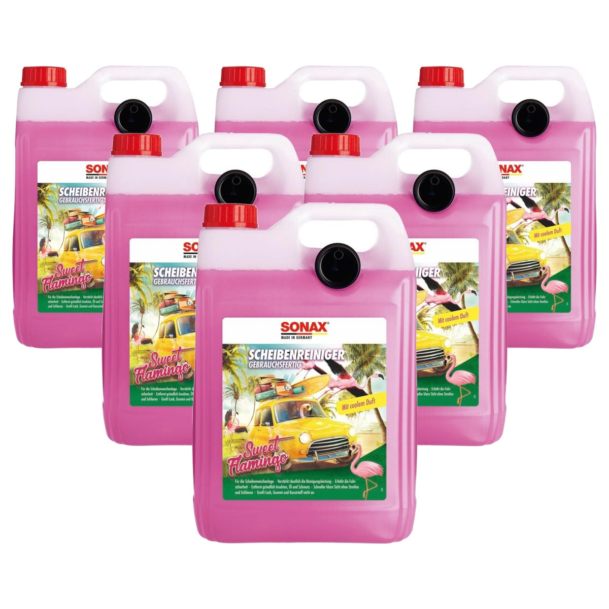 SONAX Ruitenreiniger gebruiksklaar Sweet Flamingo 6 x 5 liter - Voordeelverpakking