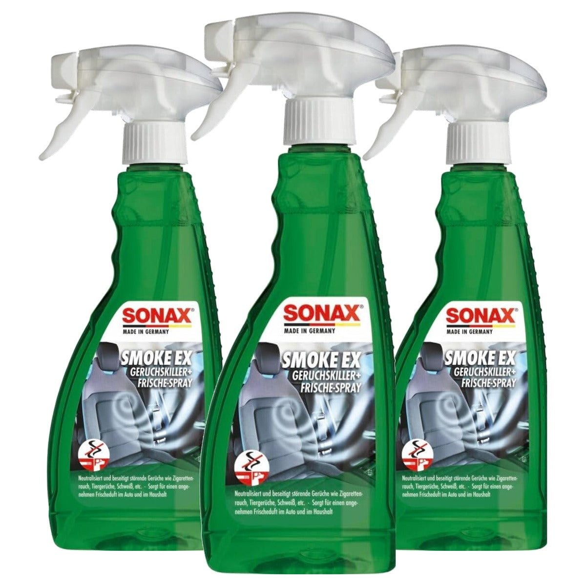 SONAX SmokeEx Geurkiller & Fresh Spray 3 x 500 ml - Voordeelverpakking