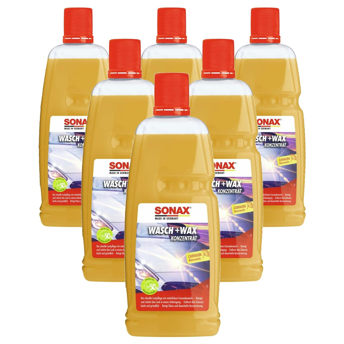 SONAX Was+Wax 6 x 1 liter - Voordeelverpakking