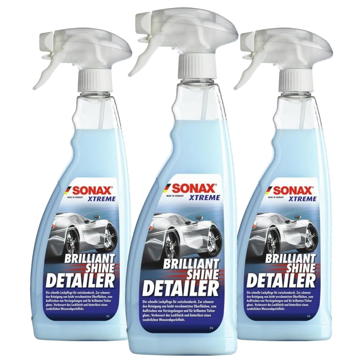SONAX Xtreme BrilliantShine Detailer Snellakverzegeling 3 x 750 ml - Voordeelverpakking