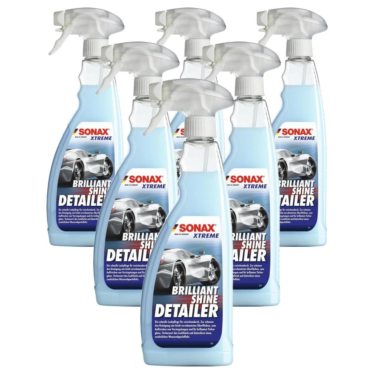 SONAX Xtreme BrilliantShine Detailer Snellakverzegeling 6 x 750 ml - Voordeelverpakking