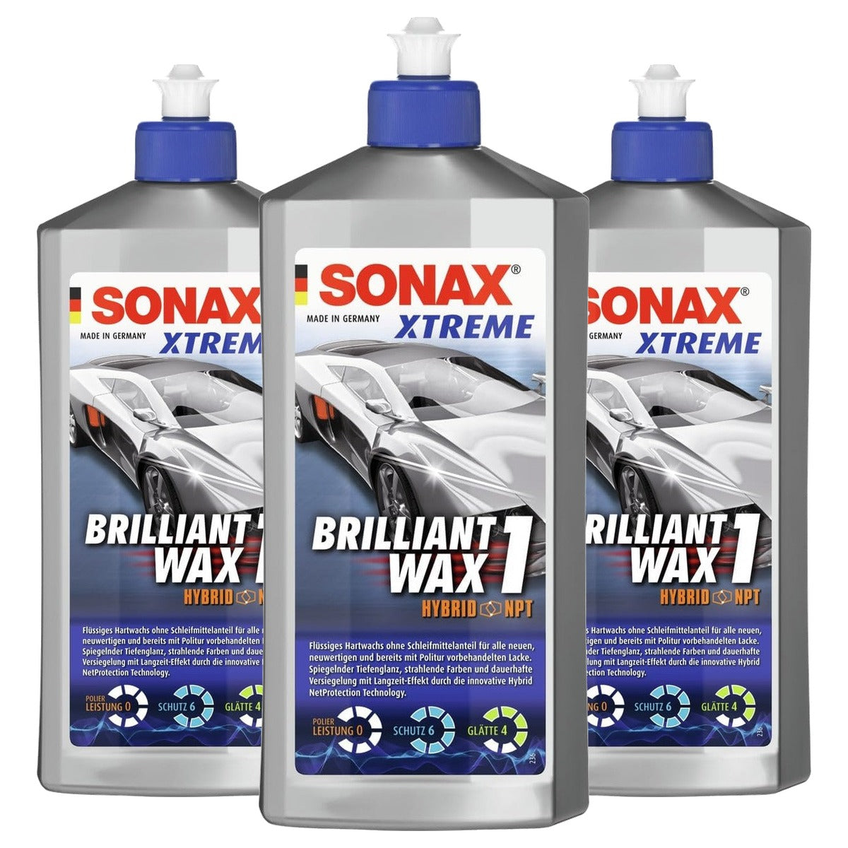 SONAX XTREME BrilliantWax 1 Hybrid NPT 3 x 500 ml - Voordeelverpakking
