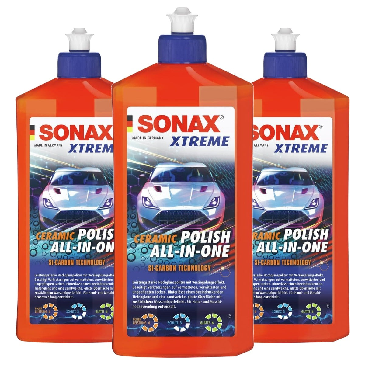 SONAX Xtreme Ceramic Polish All-in-One 3 x 500 ml - Voordeelverpakking