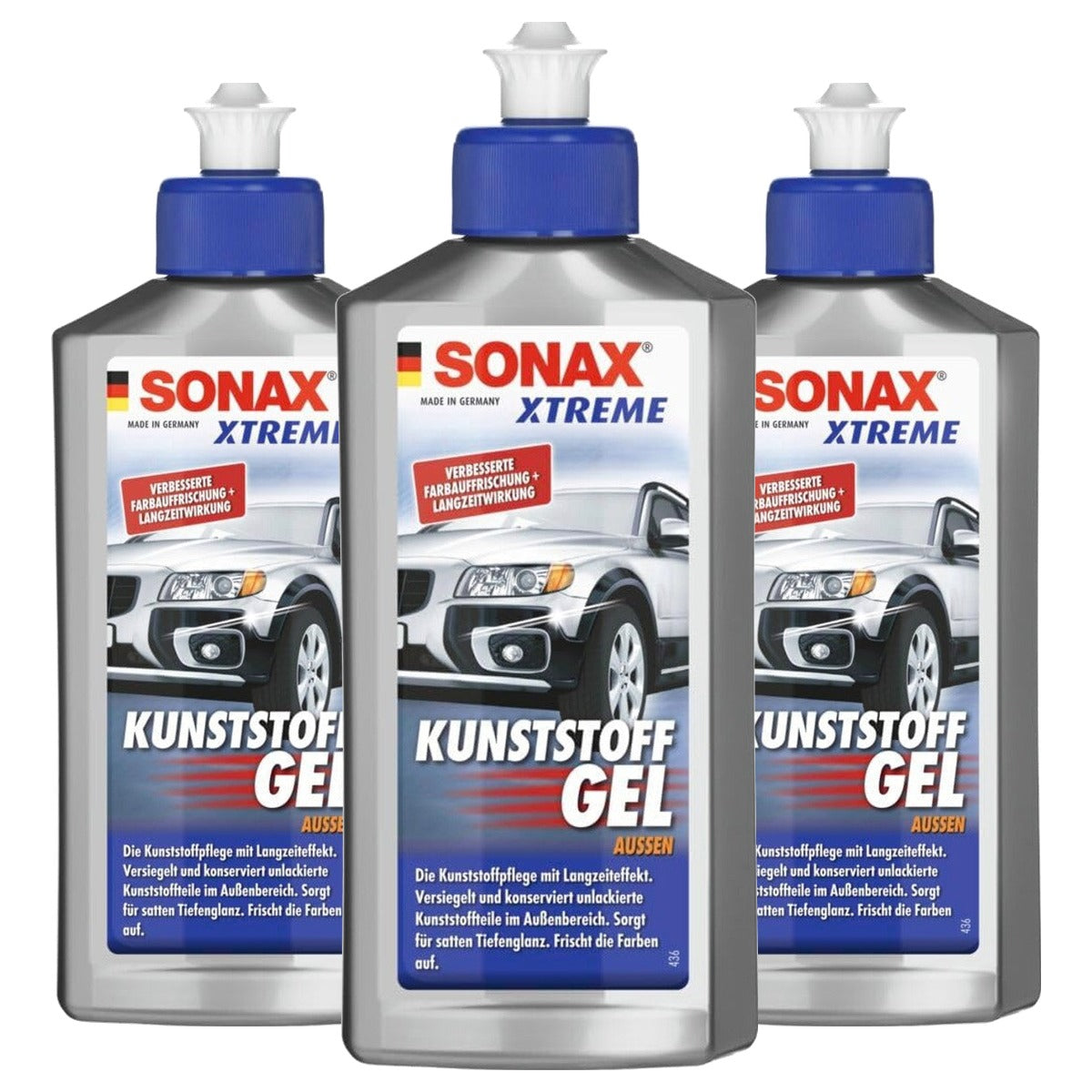 SONAX Xtreme Kunststofgel buiten 3 x 250 ml - Voordeelverpakking