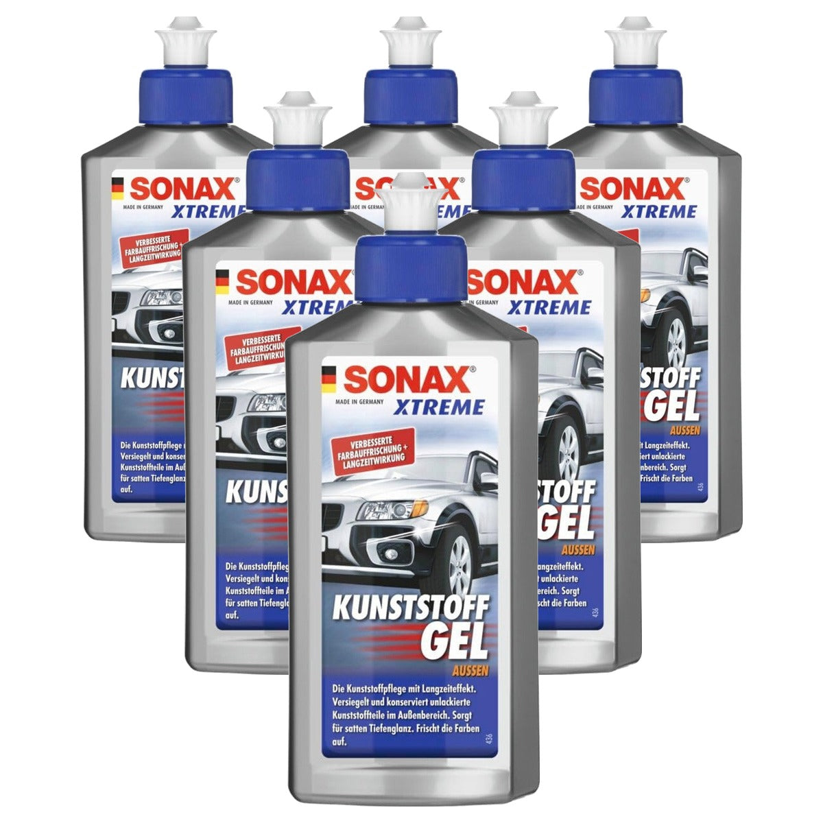 SONAX Xtreme Kunststofgel buiten (250 ml) 6 x 250 ml - Voordeelverpakking