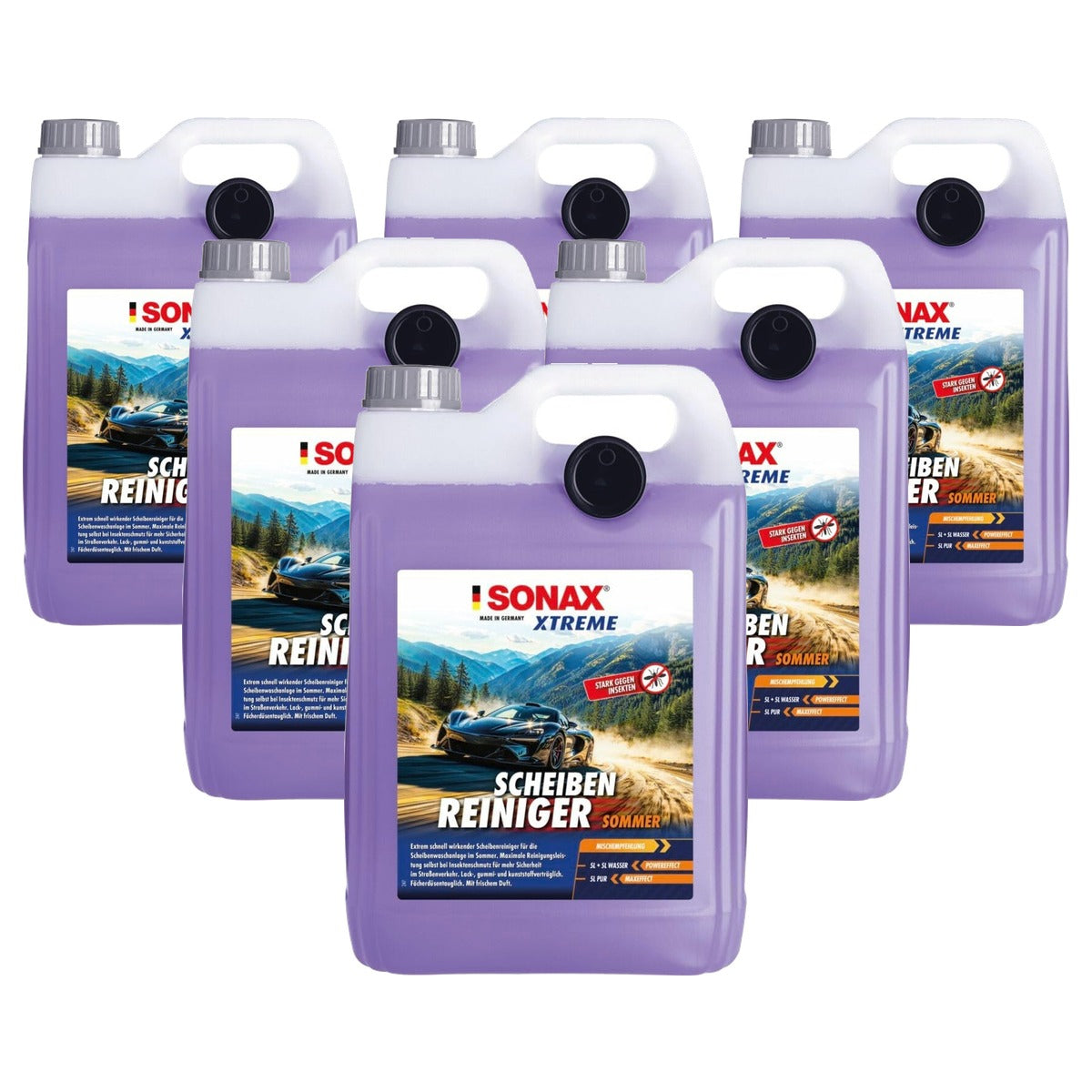 SONAX XTREME ruitenreiniger zomer gebruiksklaar 6 x 5 liter - Voordeelverpakking
