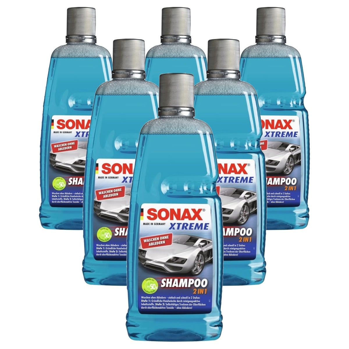 SONAX Xtreme Shampoo 2-in-1 6 x 1 liter - Voordeelverpakking