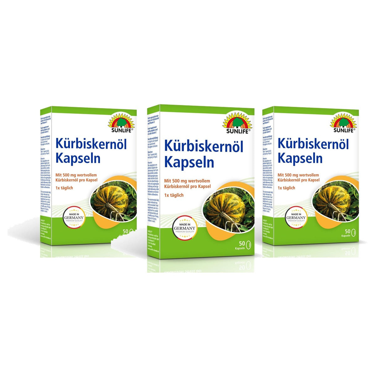 Sunlife Pompoenpitoliecapsules met Vitamine E 50 stuks - 3-pack