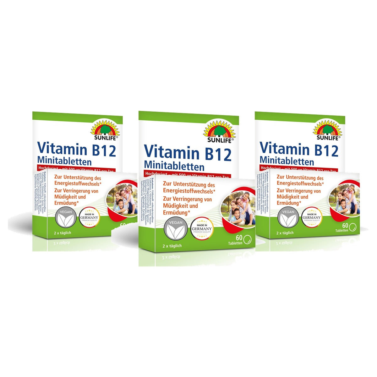 Sunlife Vitamine B12 500 µg Hoge Dosis 60 Mini-Tabletten - 3-pack