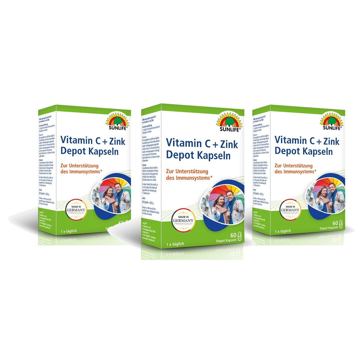 Sunlife Vitamine C + Zink Depot Capsules 1 x 60 Stuks - 3-pack