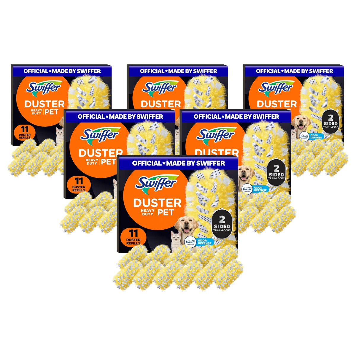 Swiffer 360 Dusters Pet Navullingen Febreze Odor Defense 11 Count - 6-pack