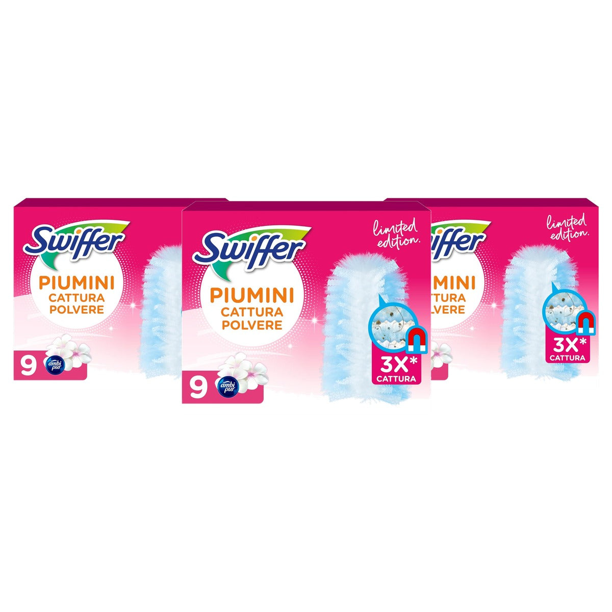 Swiffer Duster plumeau navullingen roze maxi 3 x 9 stuks - Voordeelverpakking