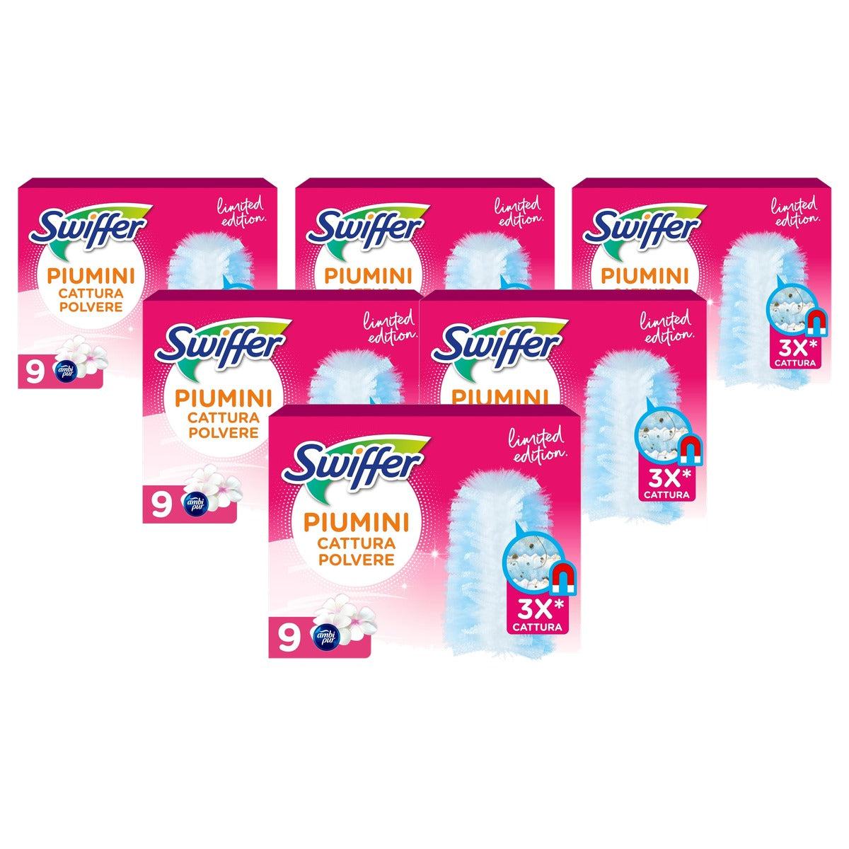Swiffer Duster plumeau navullingen roze maxi 6 x 9 stuks - Voordeelverpakking