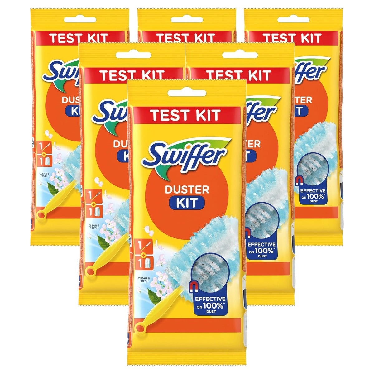 Swiffer Starterset stofmagneten 1 handvat + 1 doek - 6-pack