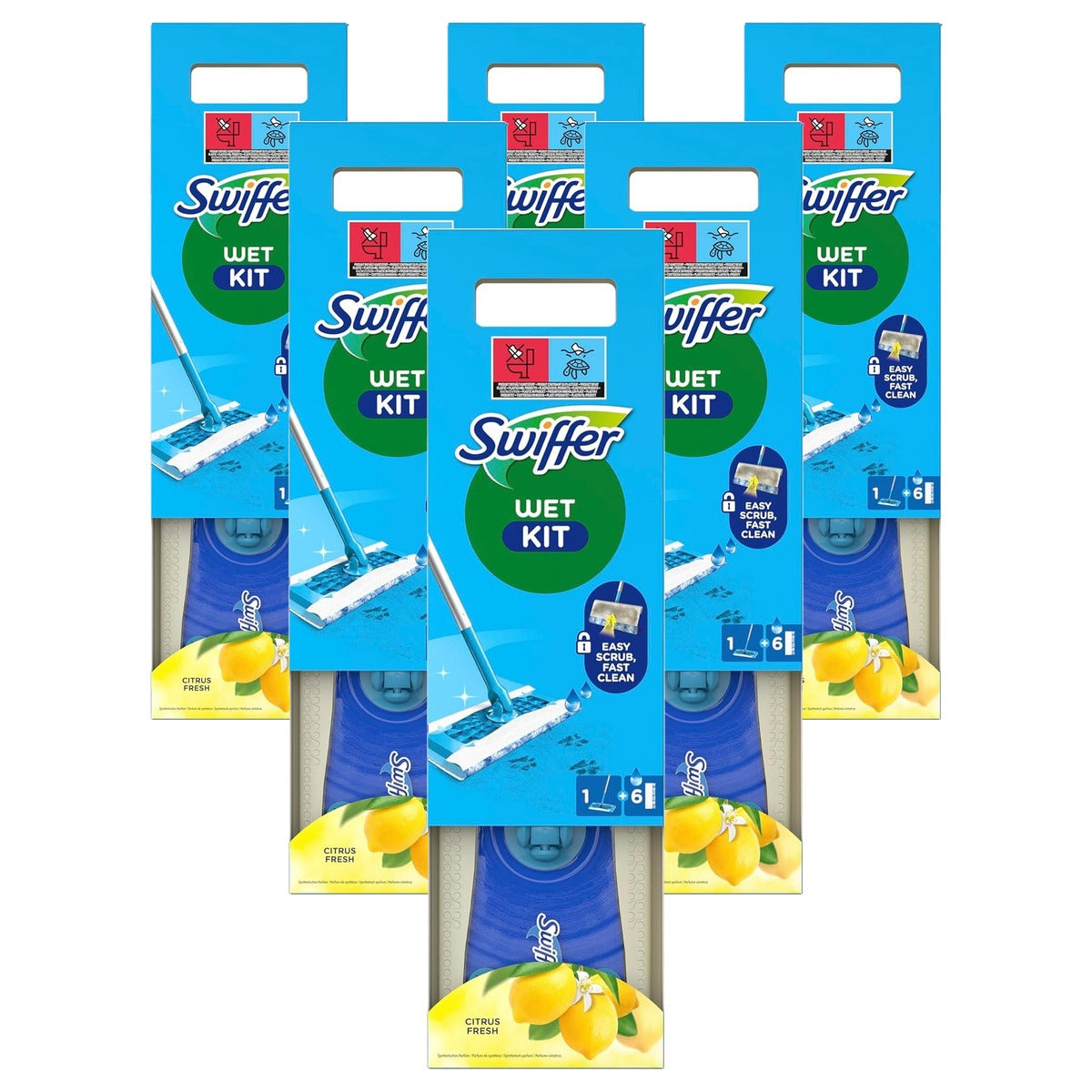 Swiffer Vloerwisser, 1 x starterset, 6 x natte navullingen - 6-pack