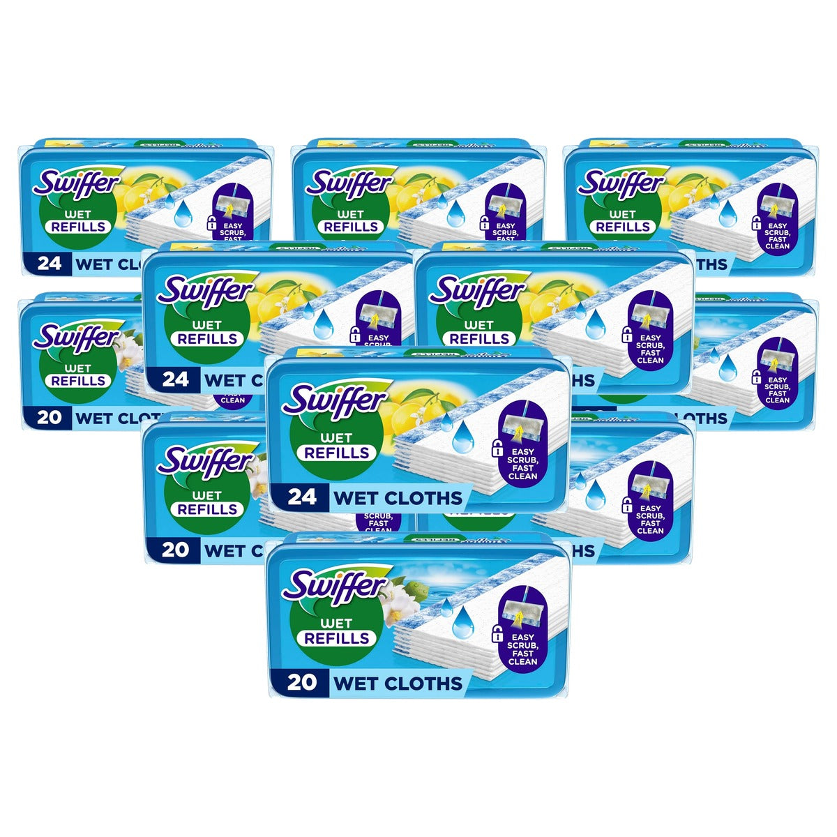 Swiffer Vloerwisser navulling Wet 44 vochtige doekjes - 6-pack