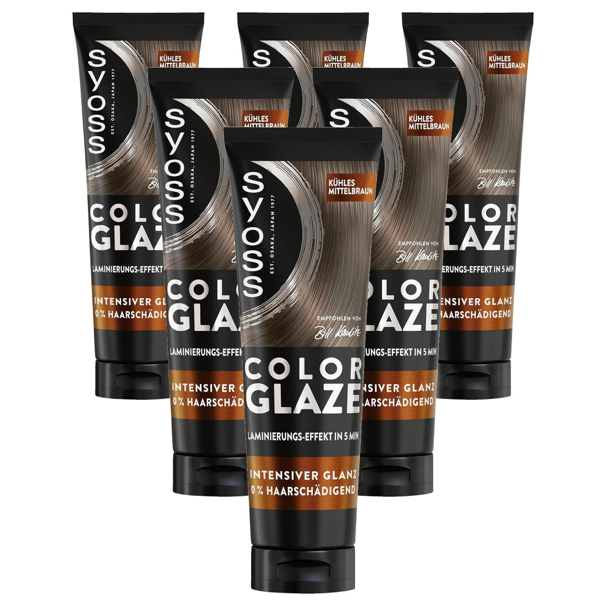 Syoss Color Glaze Glossing Koel middenbruin 6 x 130 ml - Voordeelverpakking