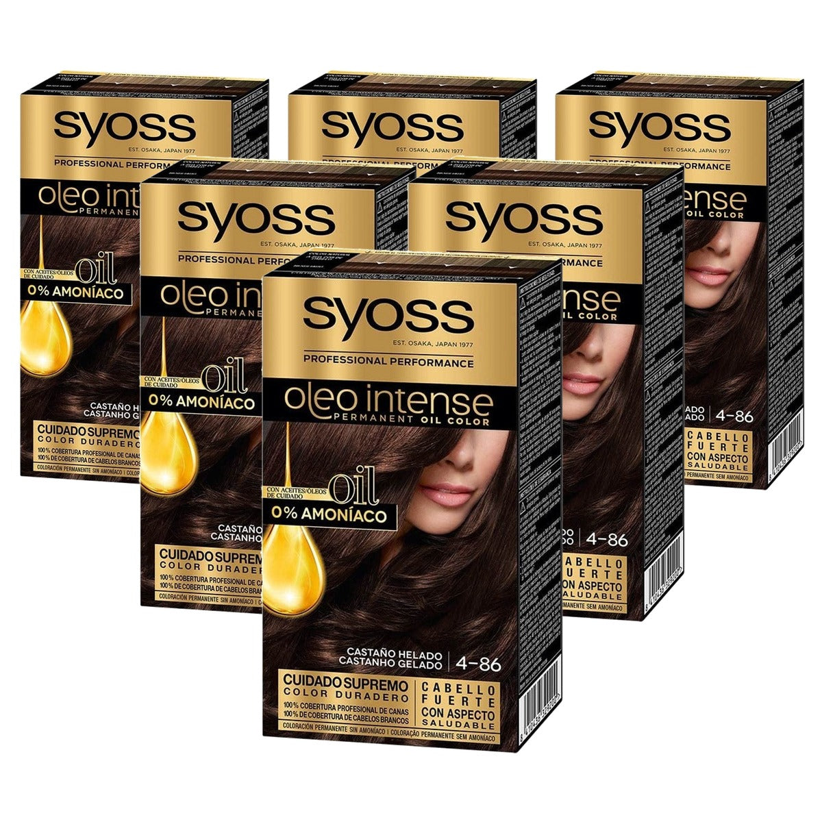 Syoss Oi 4-86 Castañohel 6 x 50 ml - Voordeelverpakking