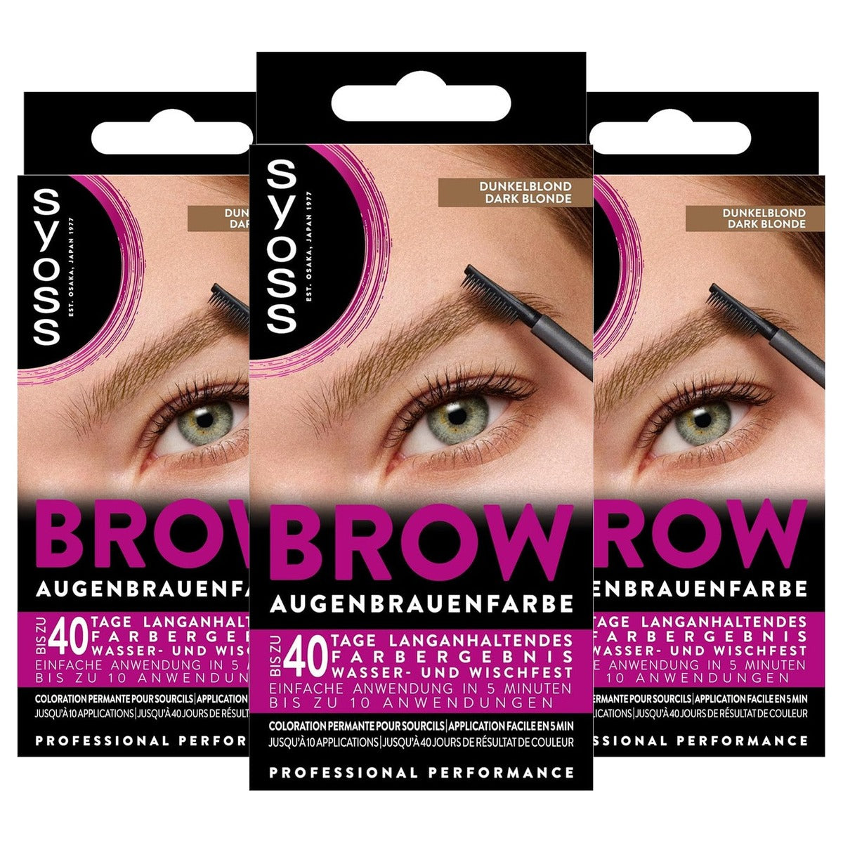 Syoss Wenkbrauwkit 6-1 donkerblond 3 x 17 ml - Voordeelverpakking