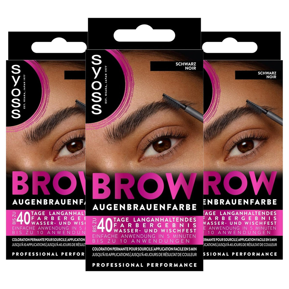 Syoss Wenkbrauwset 1-1 Zwart Niveau 3 3 x 17 ml - Voordeelverpakking