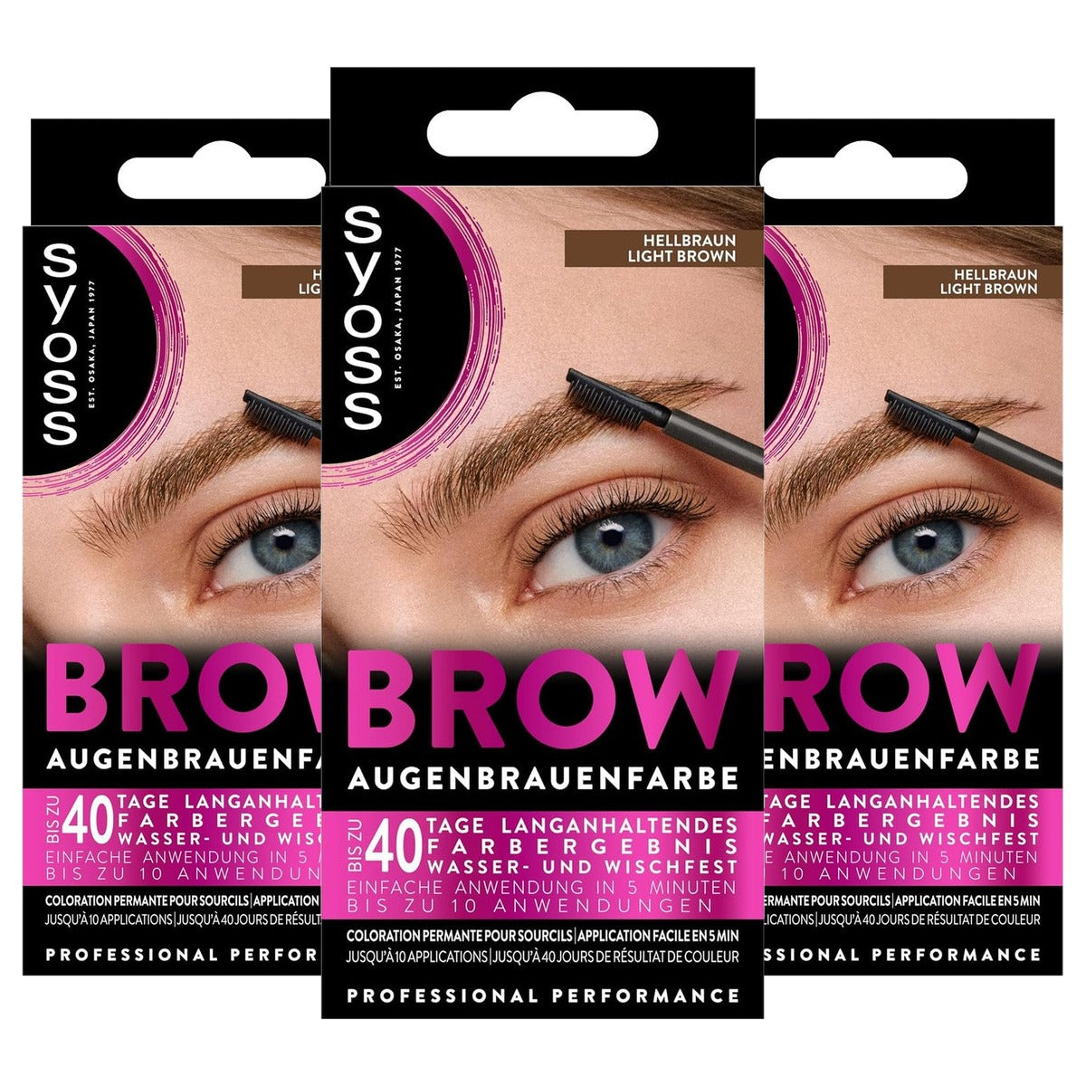 Syoss Wenkbrauwset 5-1 lichtbruin niveau 3 3 x 17 ml - Voordeelverpakking