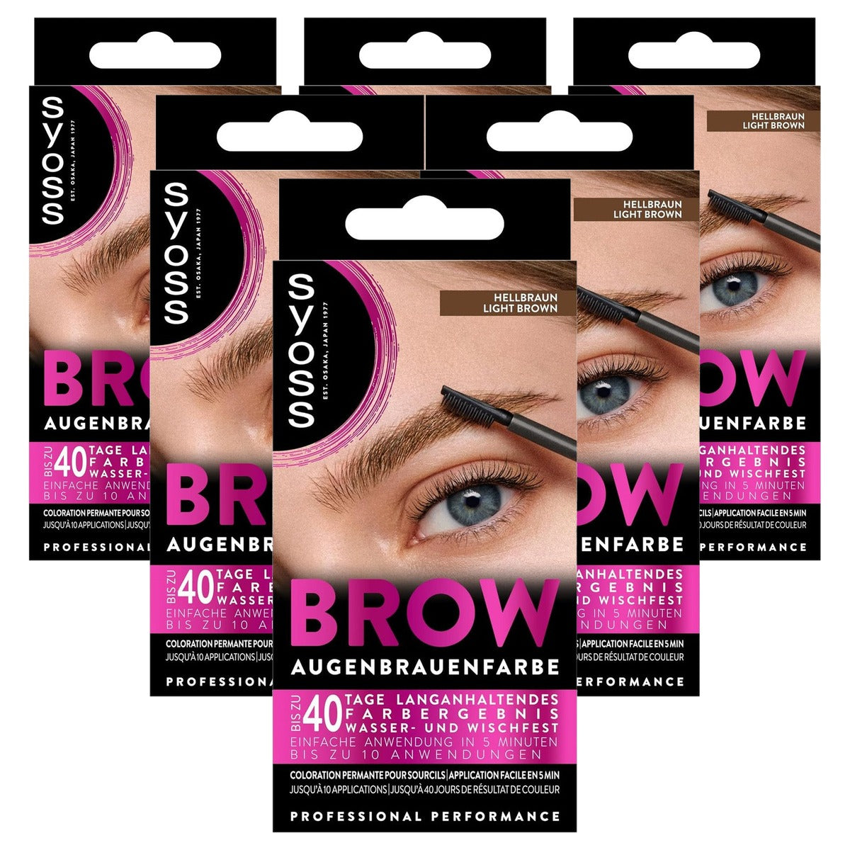 Syoss Wenkbrauwset 5-1 lichtbruin niveau 3 6 x 17 ml - Voordeelverpakking