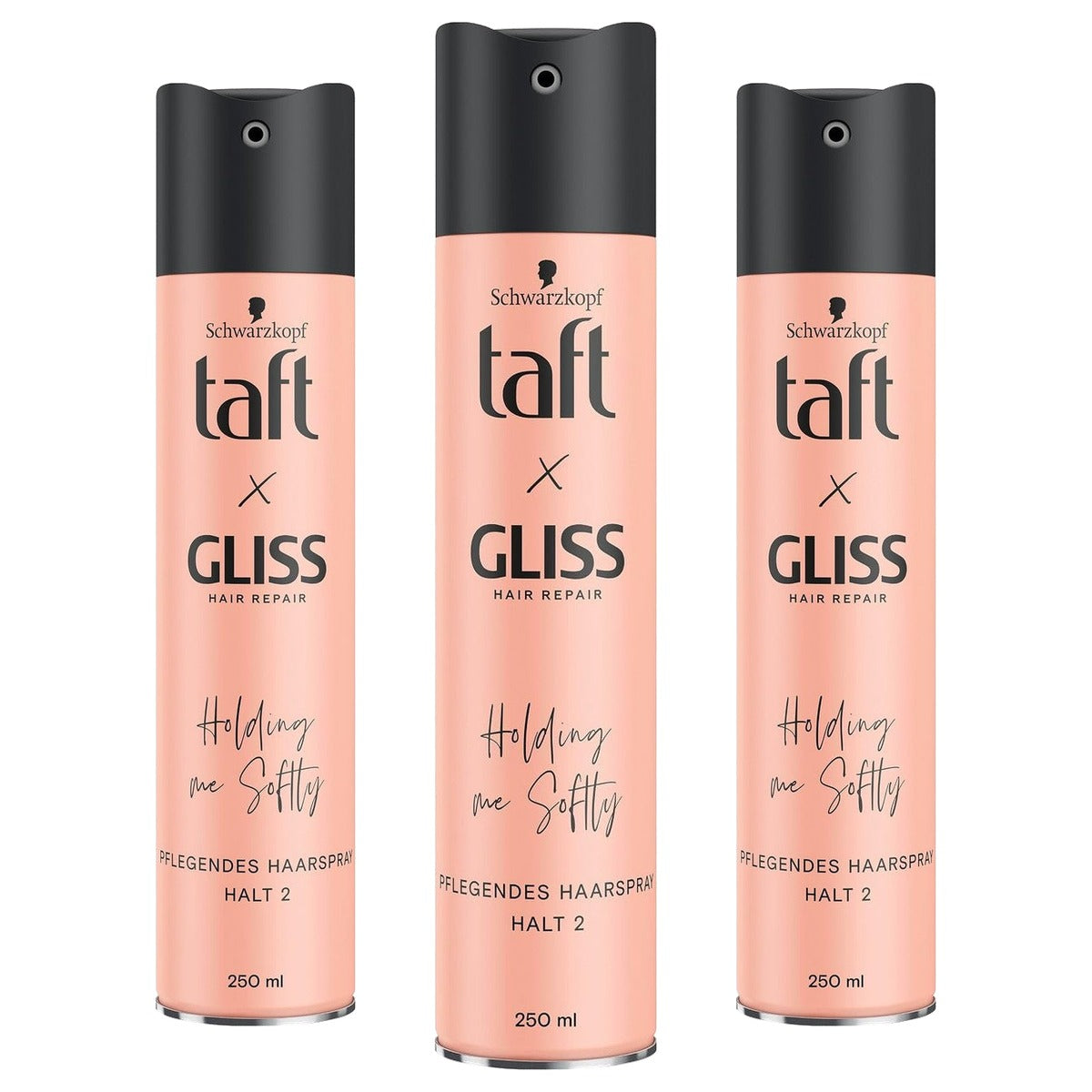 TAFT Gliss Holding me Softly haarspray 3 x 250 ml - Voordeelverpakking