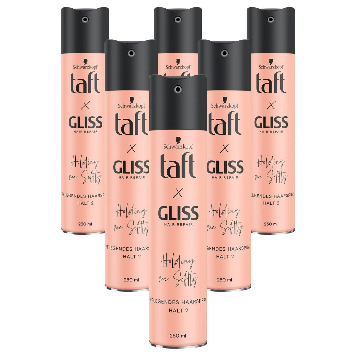 TAFT Gliss Holding me Softly haarspray 6 x 250 ml - Voordeelverpakking