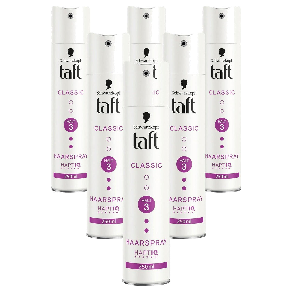 TAFT Haarspray Classic houdgraad 3 6 x 250 ml - Voordeelverpakking
