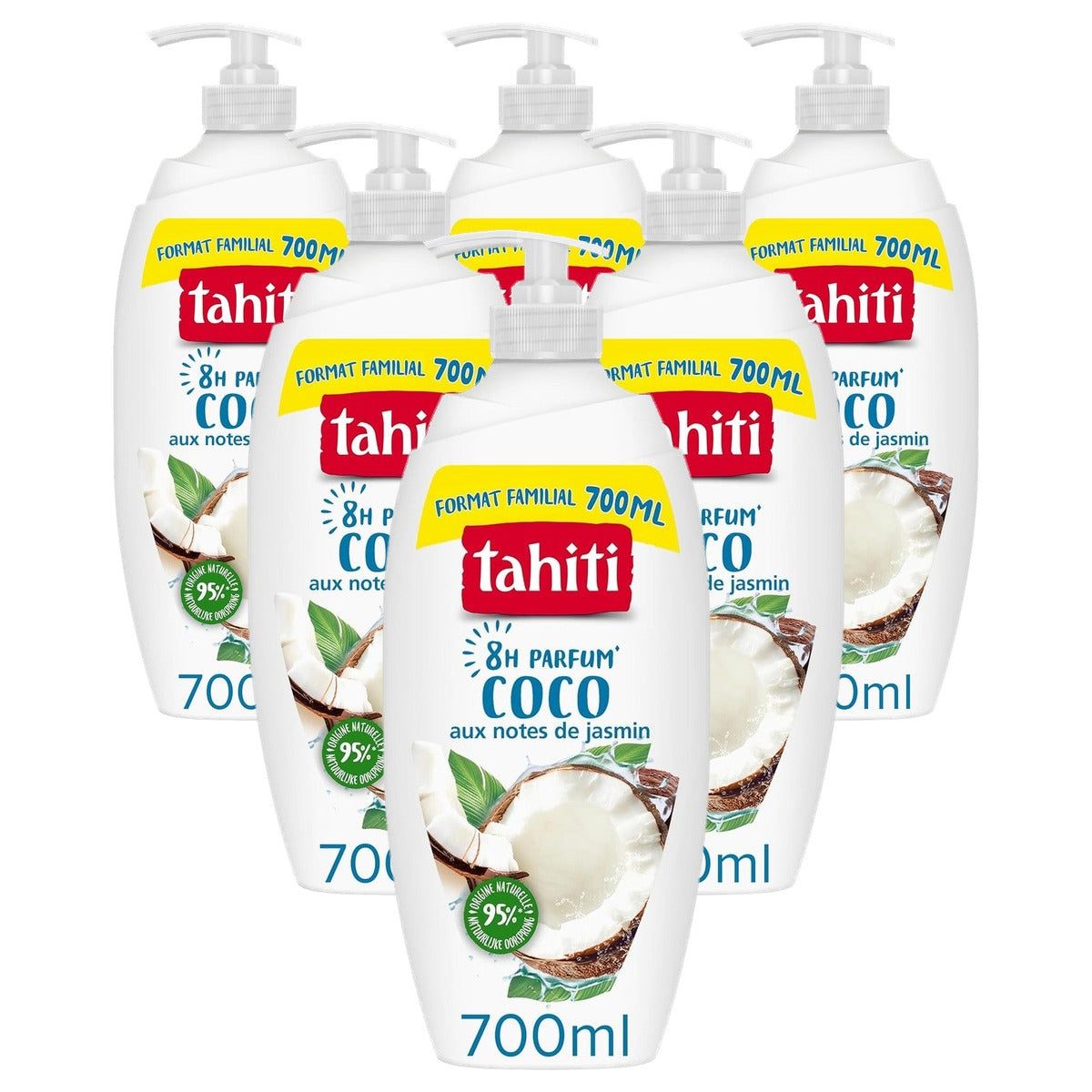TAHITI Douchegel Kokosgeur Pompformaat 6 x 700 ml - Voordeelverpakking