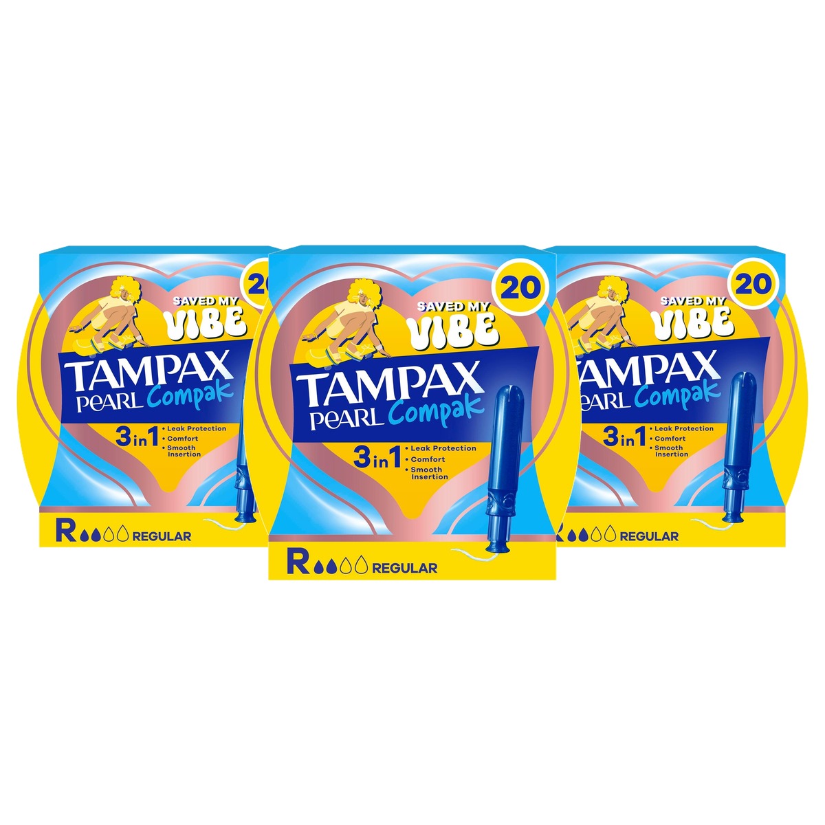 Tampax Compak Pearl Regular (16 tampons) 3 x 1 stuks - Voordeelverpakking